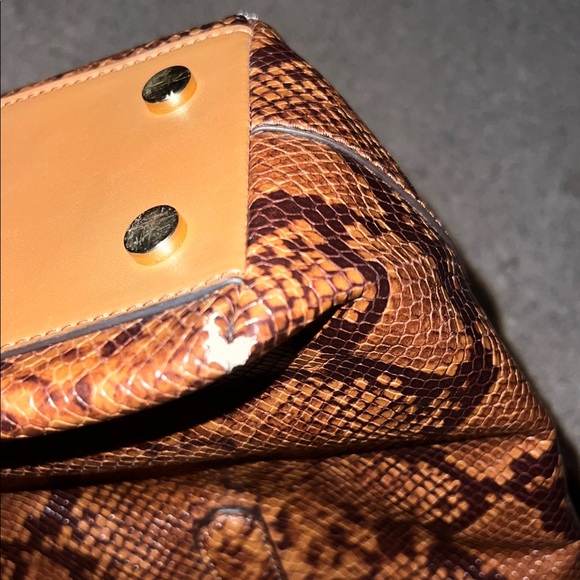 MICHAEL KORS Brown Snake Python Embossed Satchel - Picture 8 of 8
